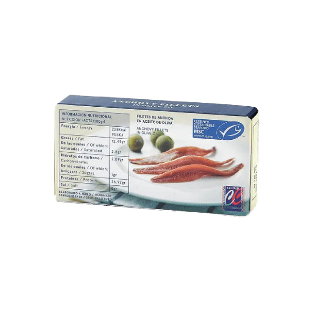 Cantabrian Anchovy in Olive Oil - Anchoa Cantabrica Aceite de Oliva. Pujado Solano, 50g