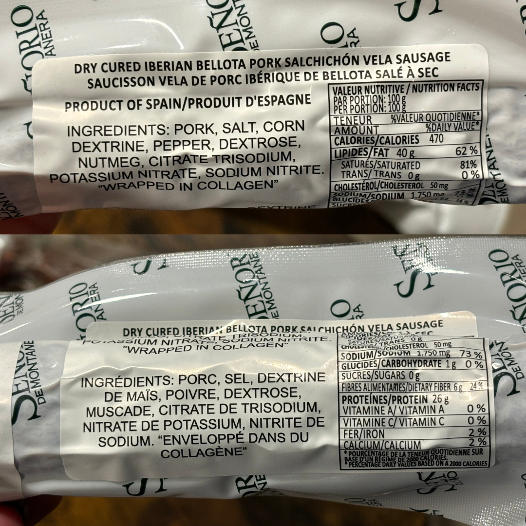 Iberian Acorn-Fed Chorizo Vela "Chorizo Ibérico de Bellota Vela" (Stick 250gr)