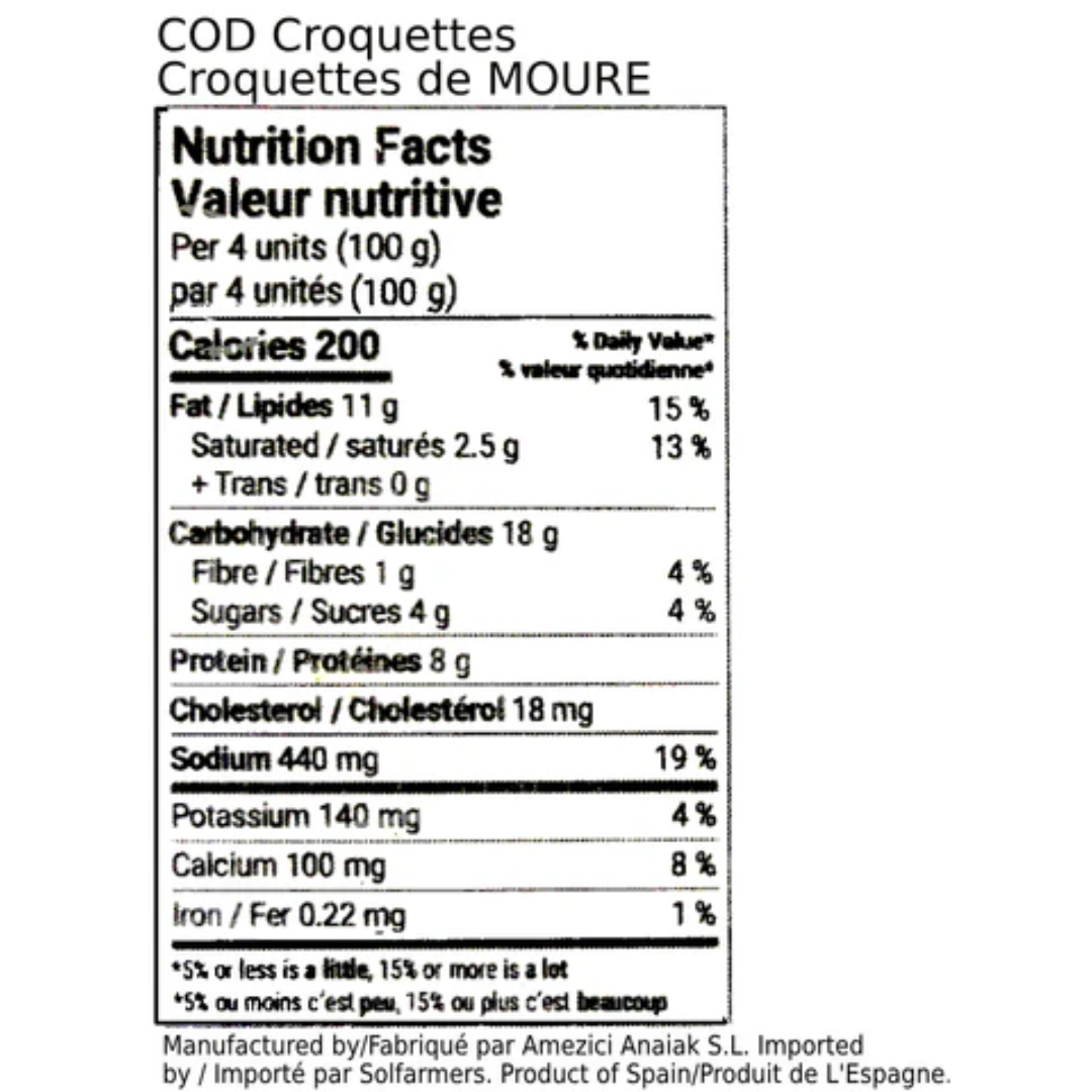 Croquettes de morue Ameztoi, 1 kg