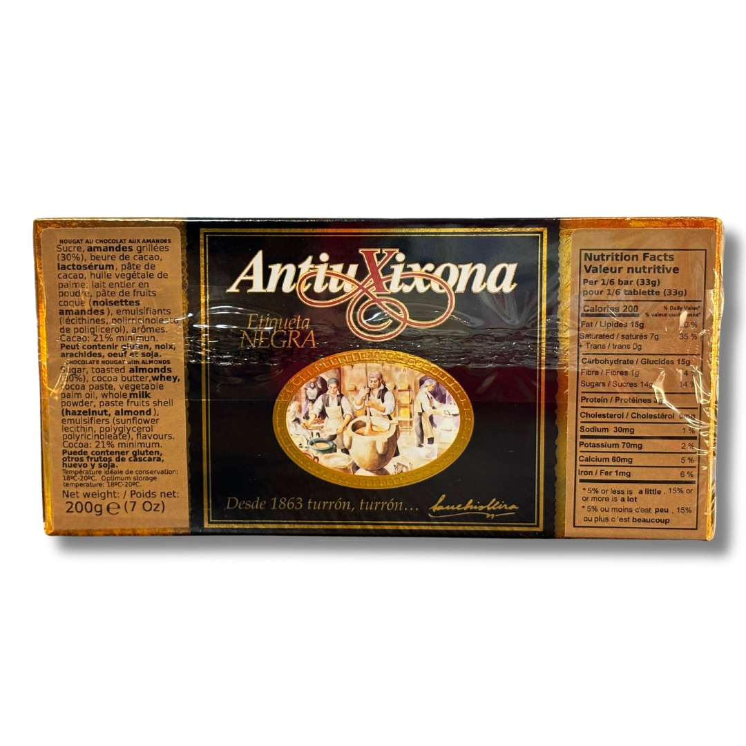 Turrón Chocolate with almonds AntiuXixona, 200gr