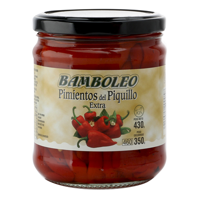 Bamboleo Whole Piquillo Peppers, 425g - Solfarmers