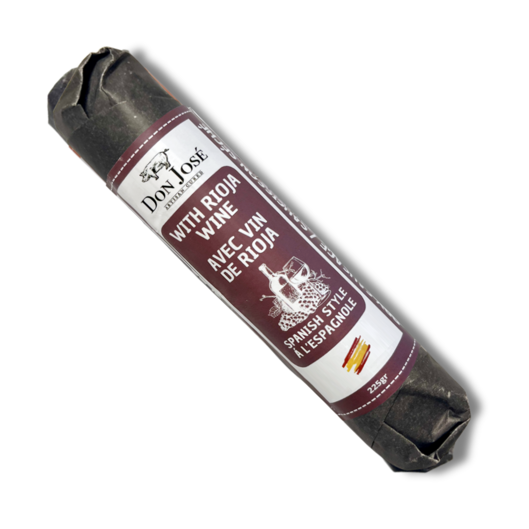 DON JOSÉ. Spanish Salchichón with Rioja Wine "Salchichón Español con Vino Rioja" Stick 225g
