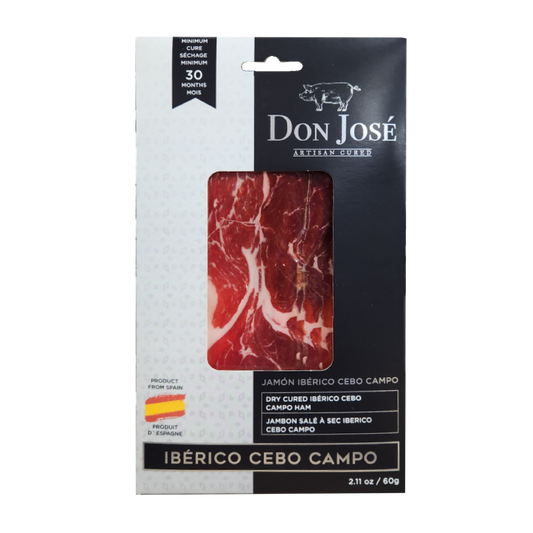 DON JOSÉ Iberian Cebo Ham - Jamon Ibérico de Cebo, sliced 60g - Solfarmers