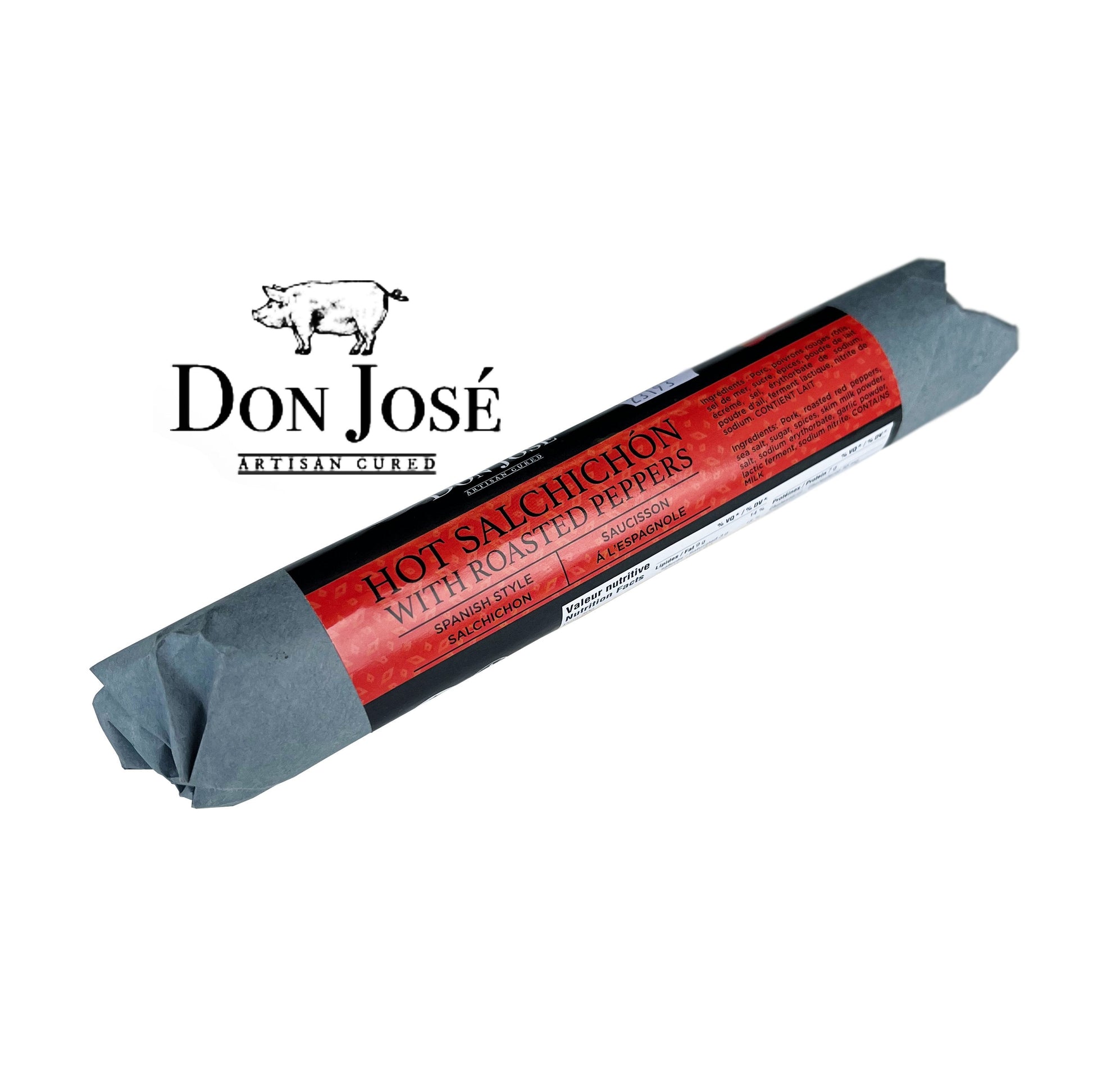 Hot Salchichon with Roasted Red Peppers DON JOSÉ, Stick 225g - Solfarmers