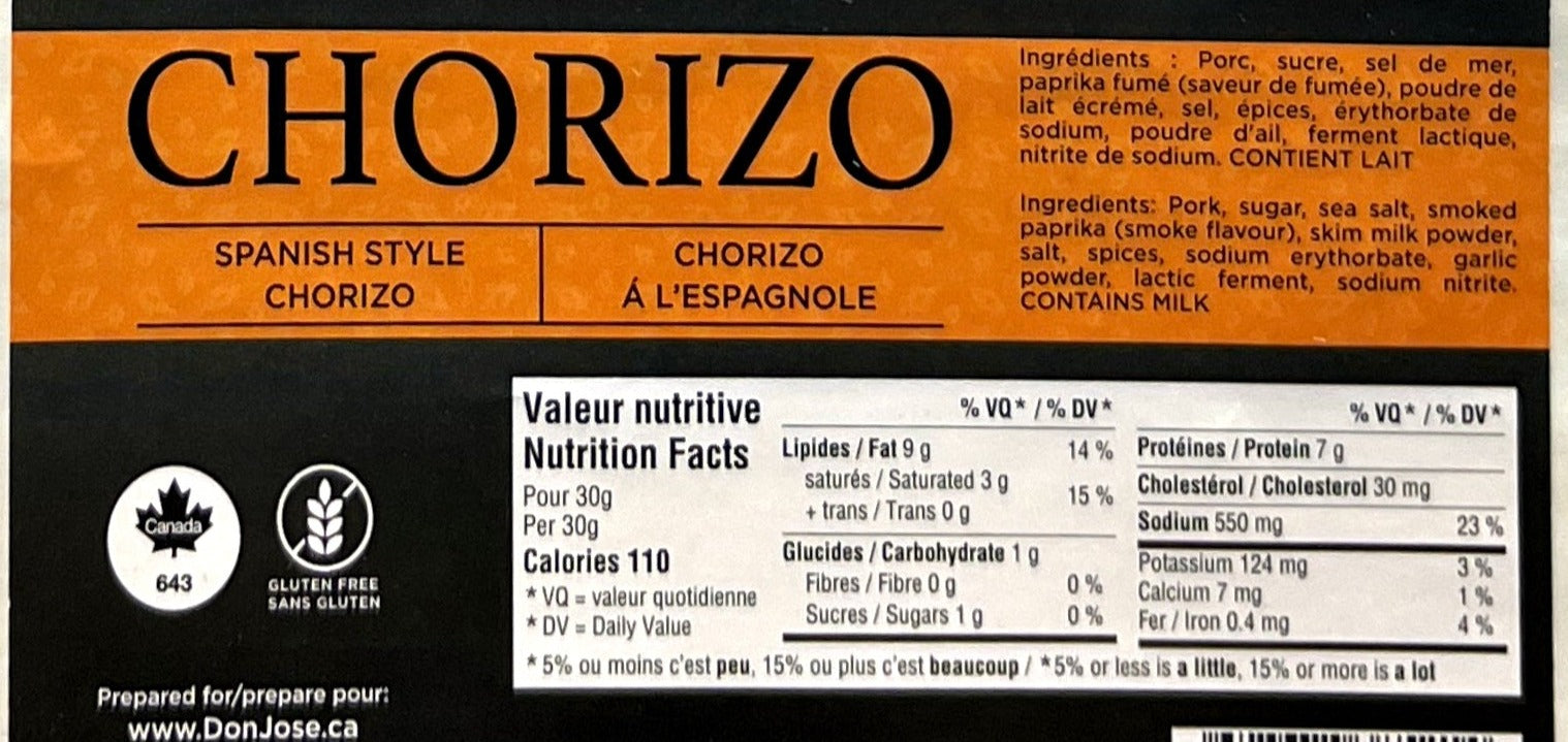 DON JOSÉ Spanish Chorizo "Chorizo Español" (Stick 225gr) - Solfarmers