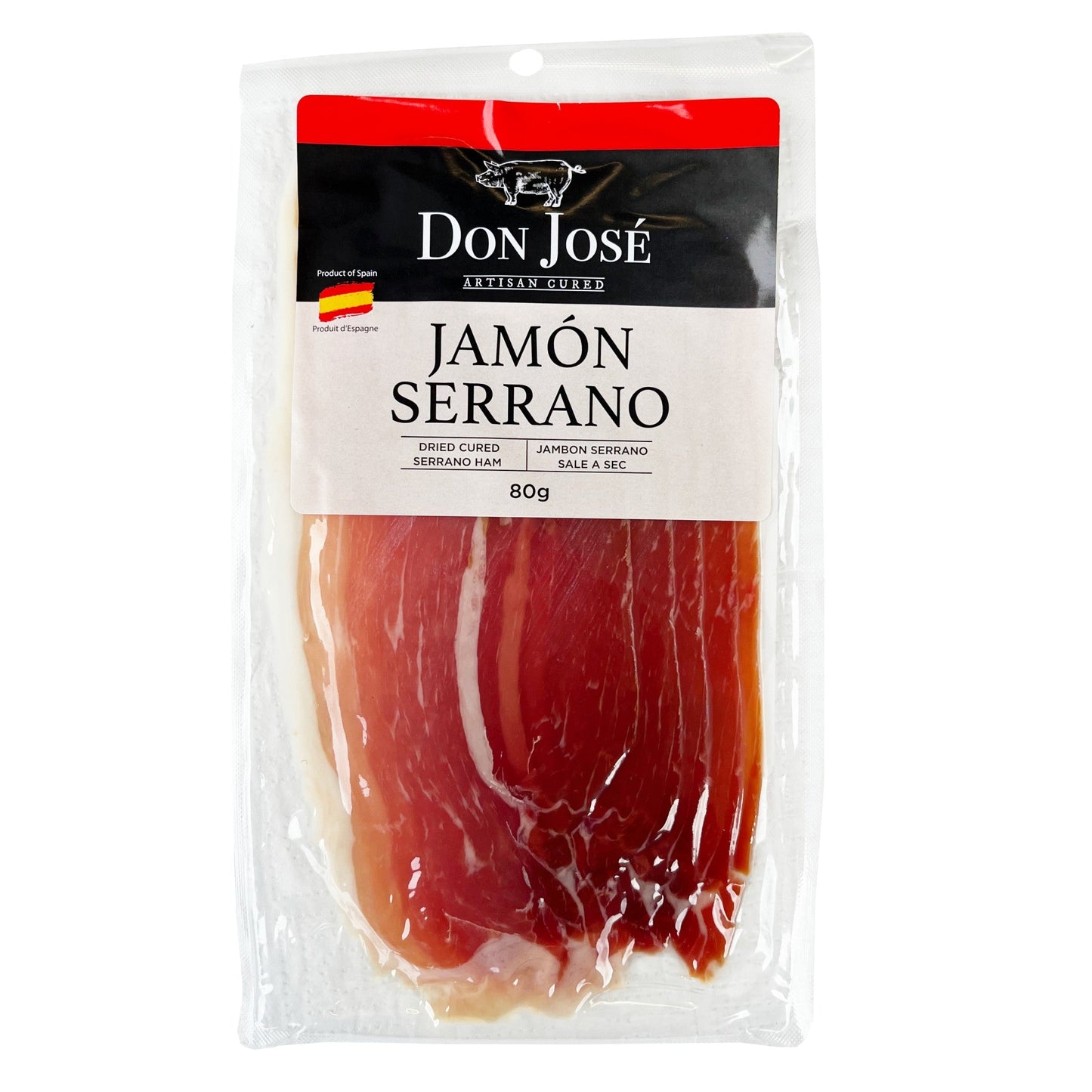 DON JOSÉ. Jambon Serrano "Jamón Serrano" (Tranché 80gr)