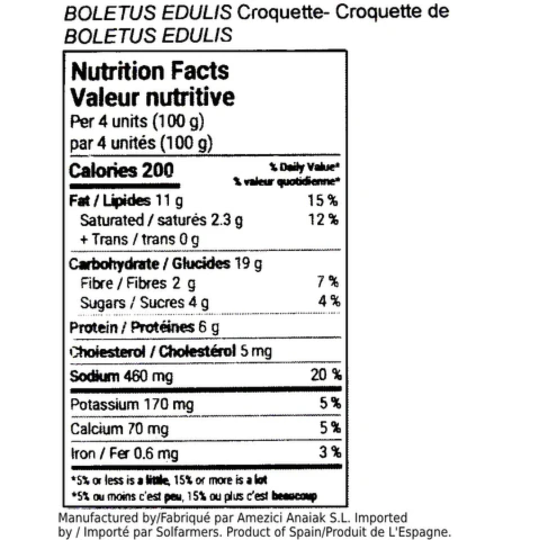 Boletus Edulis Mushroom Croquettes Ameztoi, 1Kg
