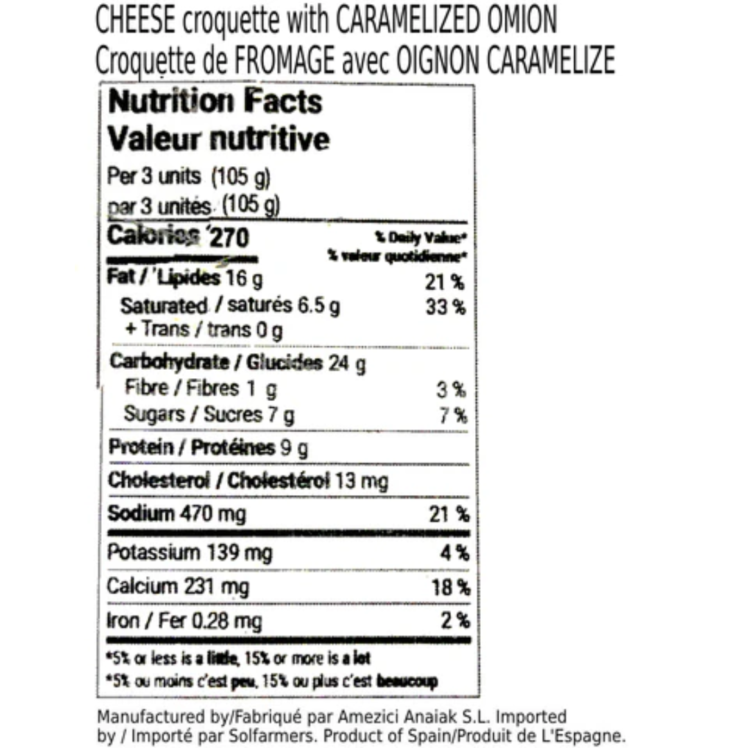 Cheese & Caramelized Onion Croquettes Ameztoi, 1Kg
