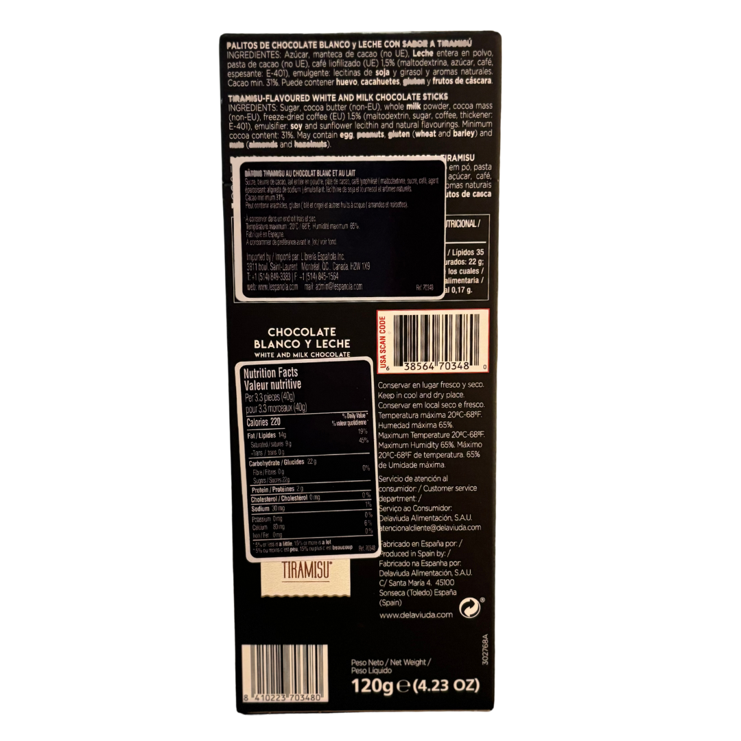 Delaviuda Tiramisu Sticks 120g - Solfarmers