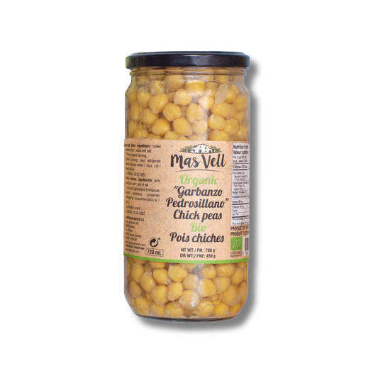 Pois chiches Pedrosillano bio Mas Vell en saumure, 700 g