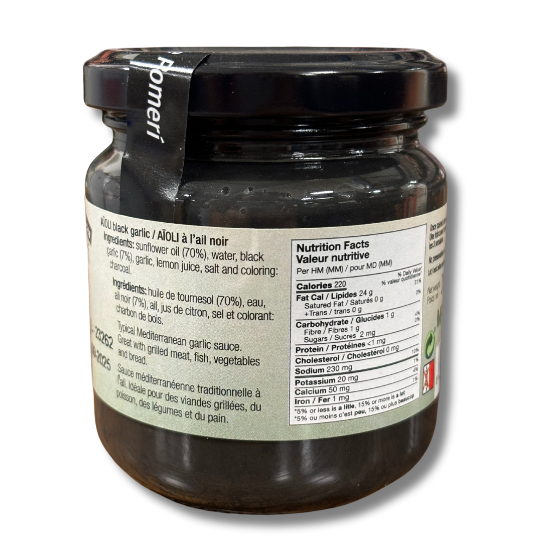 Mediterranean Aioli Black Garlic sauce 185g