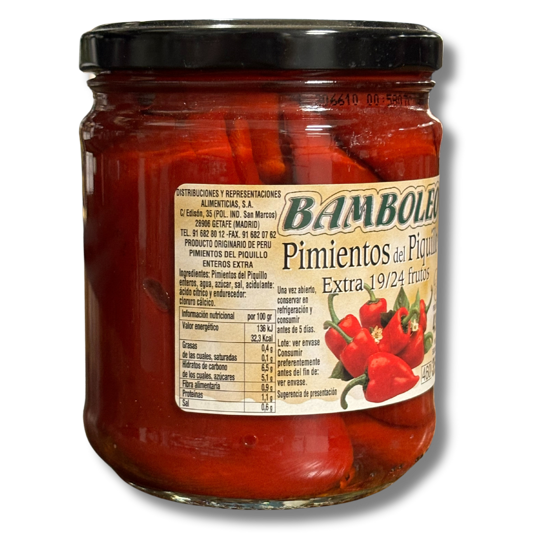 Bamboleo Whole Piquillo Peppers, 425g - Solfarmers