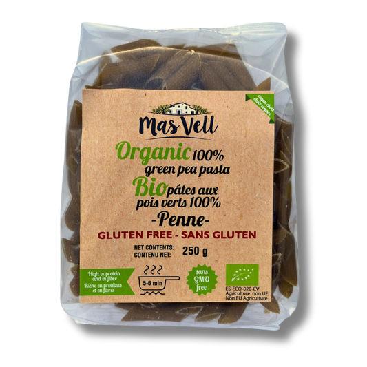 Pasta Penne Green Pea - Pasta Penne Guisantes. Mas Vell, 250g