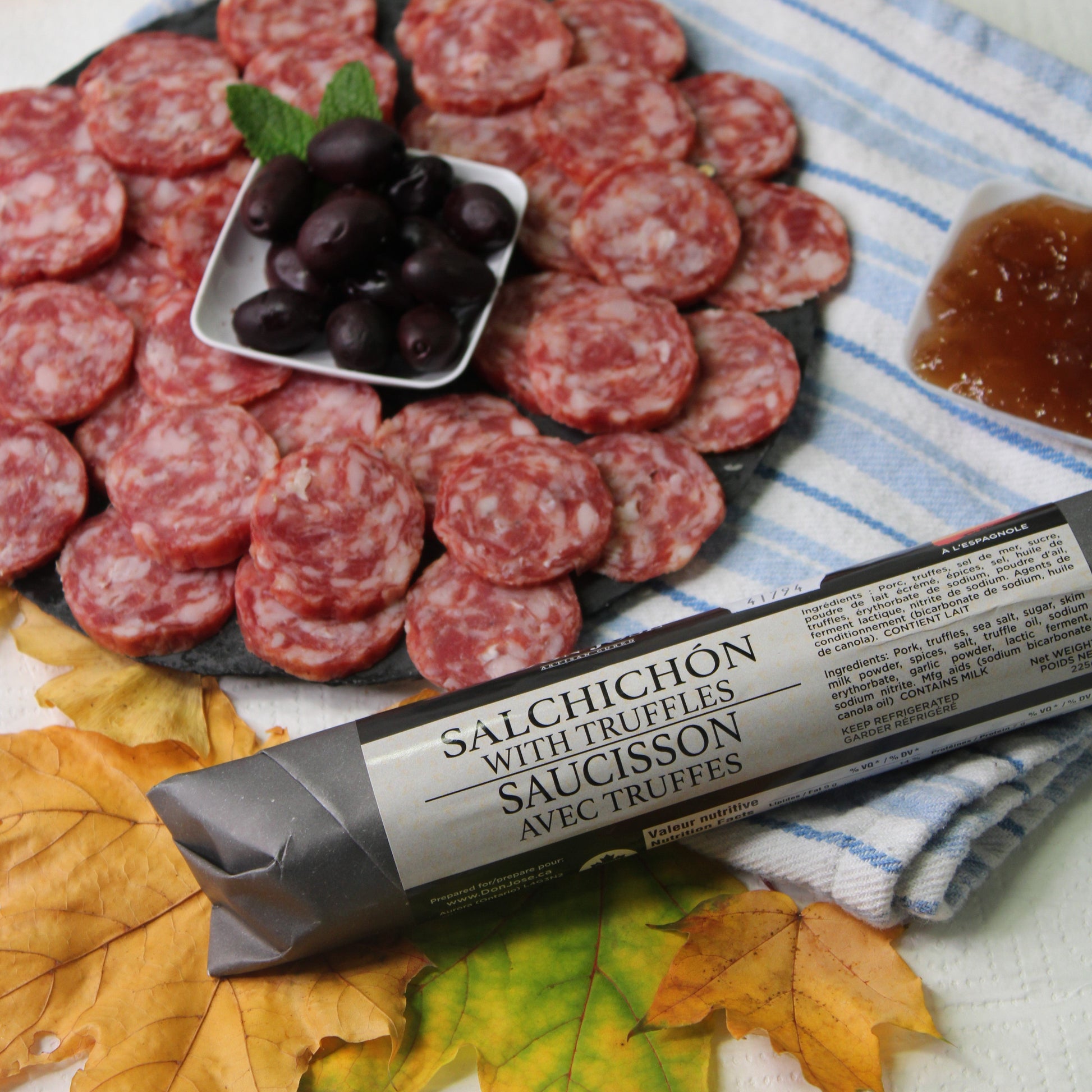Spanish Dry Sausage with Truffle - Salchichon con Trufa. Don Jose, Stick 225g - Solfarmers
