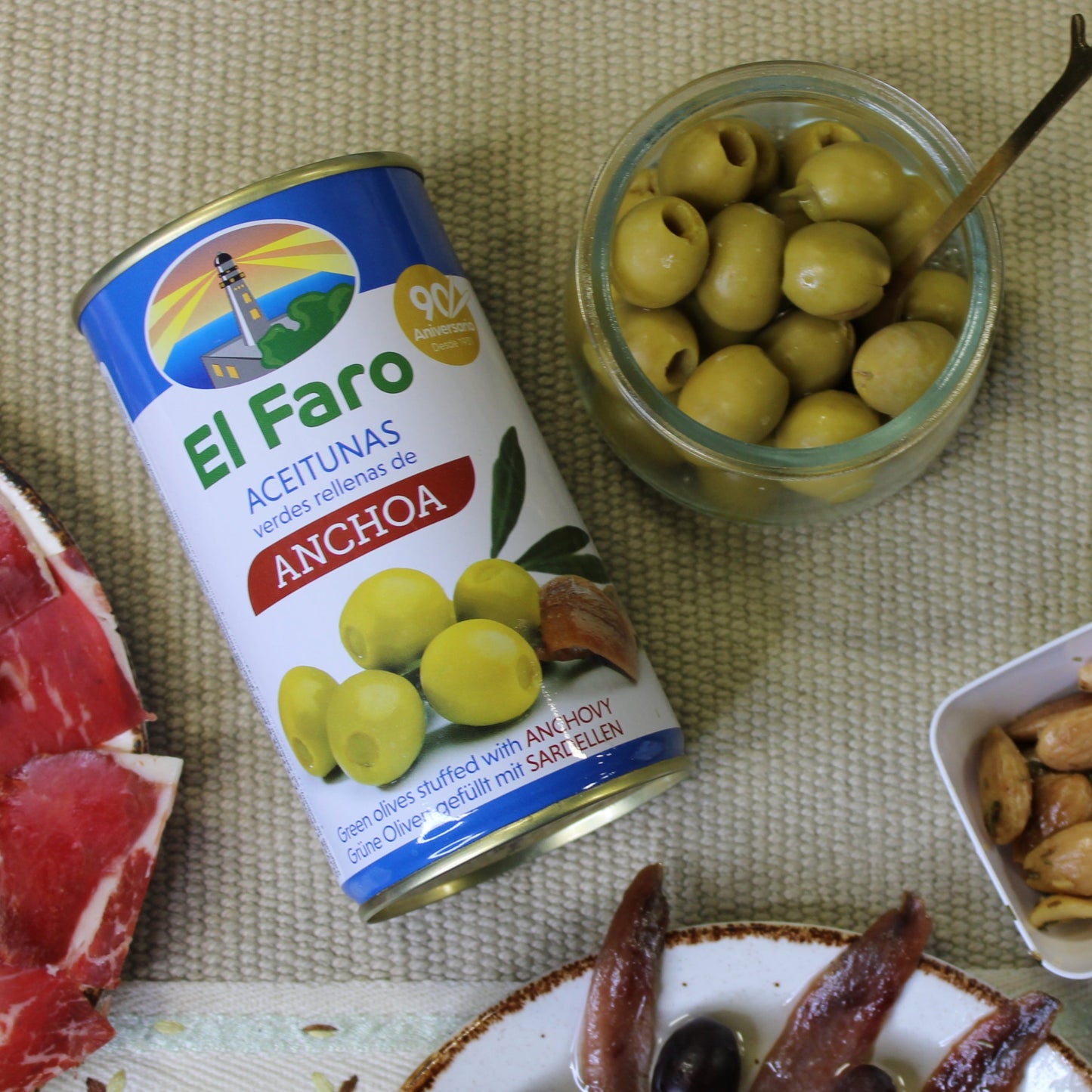 Anchovy Stuffed Manzanilla Olives El Faro, 370 mL