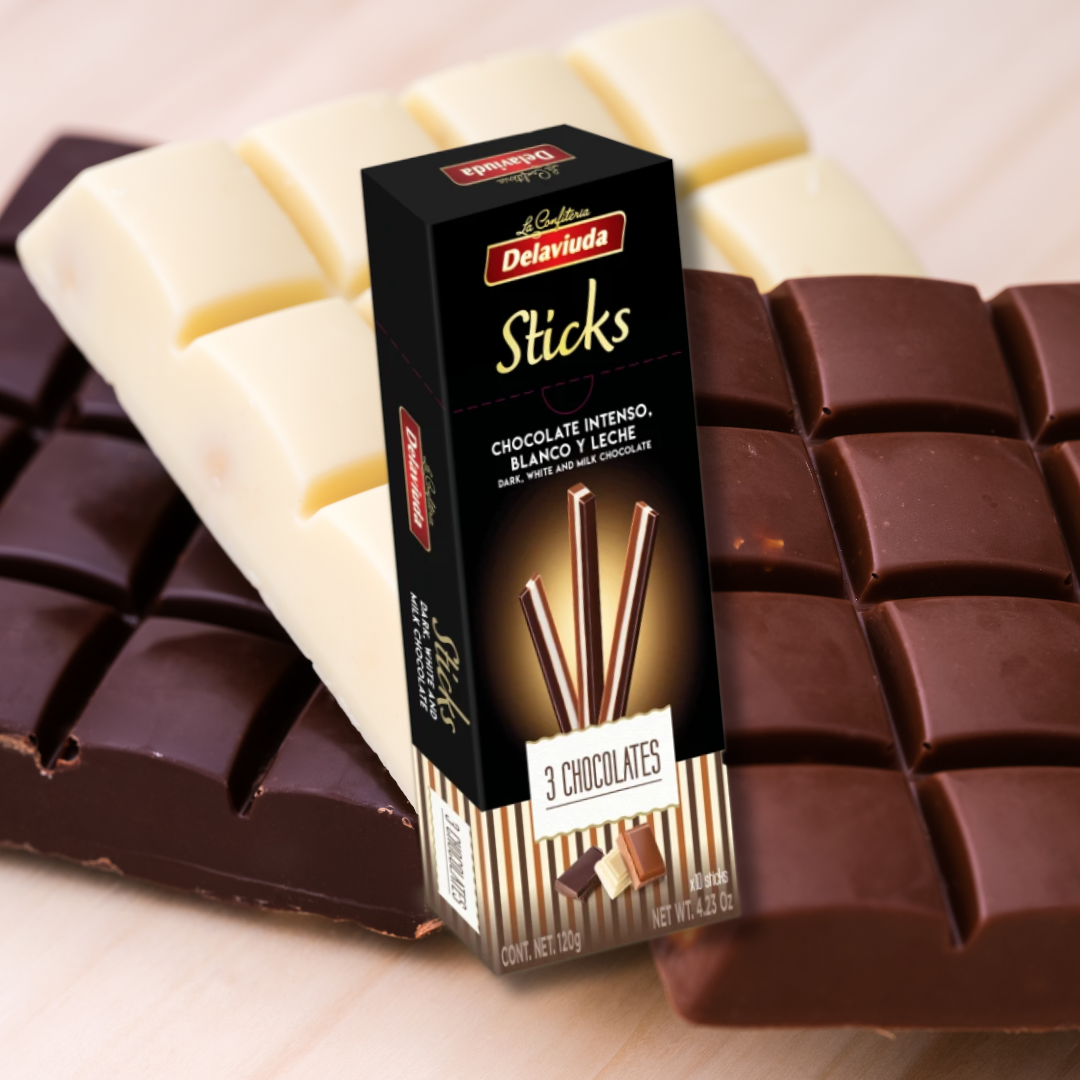 Delaviuda Three Chocolates Sticks, 120g