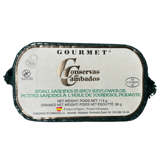 Gourmet Small Sardines in Marinade "Sardinas en Escabeche". Conservas de Cambados