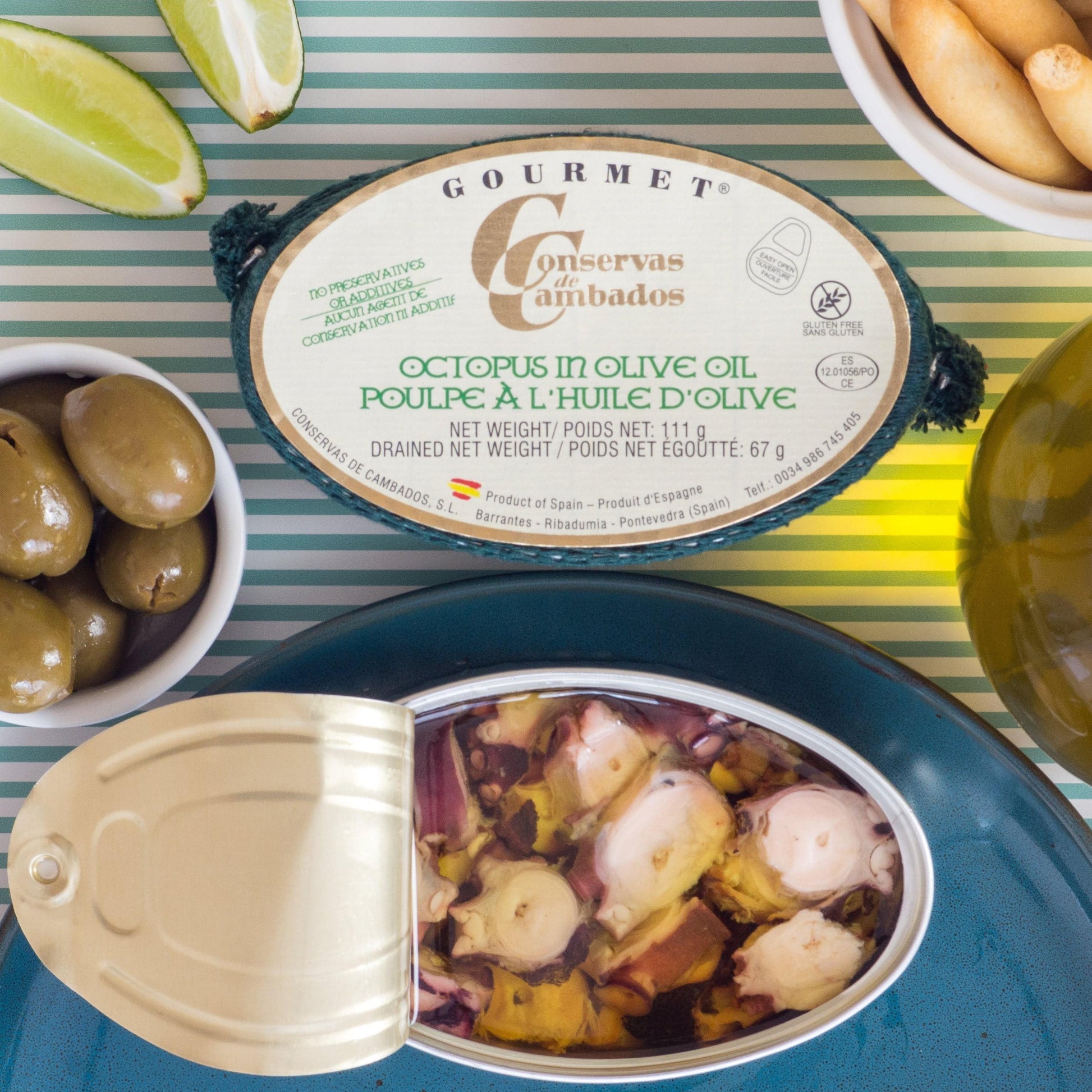 gourmet can of octopus in olive oil by conservas de cambados