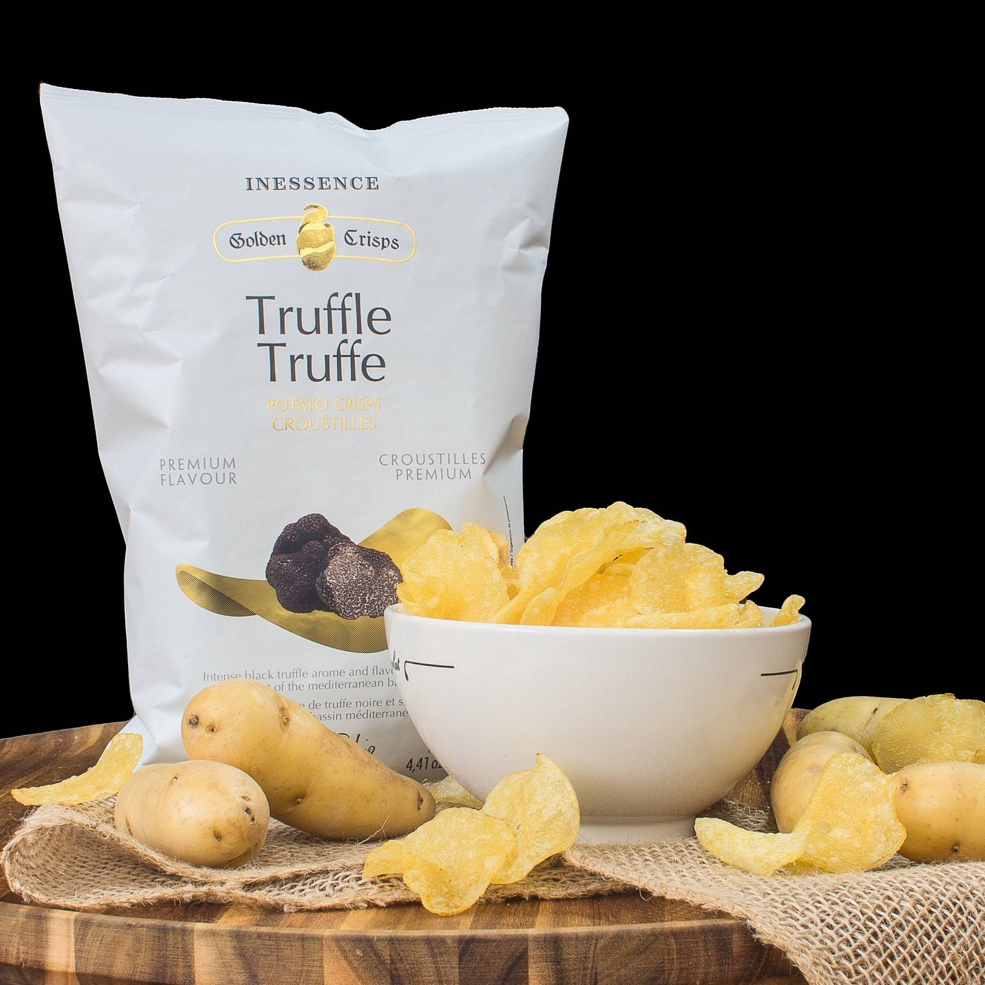 Inessence potato chips black truffle - Solfarmers