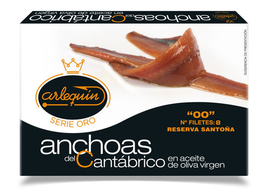 Cantabrian Anchovy in Olive Oil "00" Gold Series - Anchoa Cantábrica Arlequín, 120g