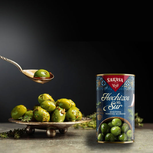 Marinated green olives "Hechizos del Sur" Sarasa 350 ml